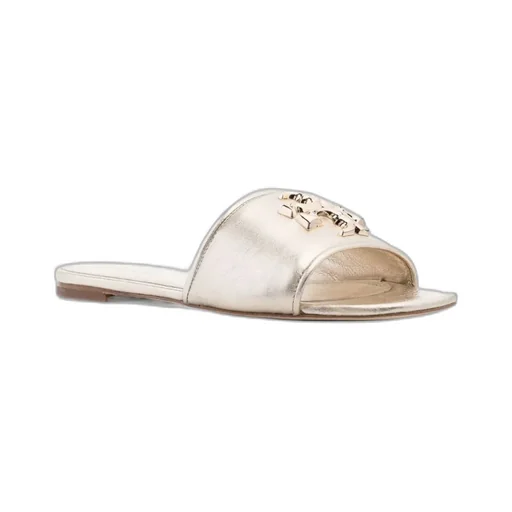 Ines Logo-Plaque Metallic Sandals