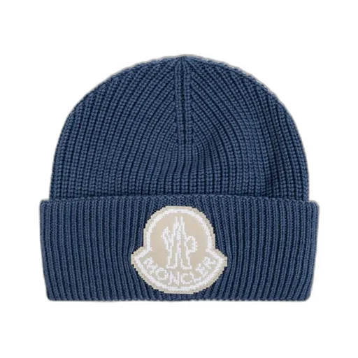 Moncler Logo Patch Ribbed Beanie