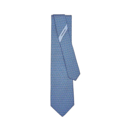 Salvatore Ferragamo Interwoven Gancini Print Tie