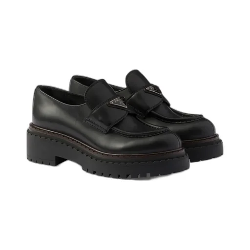 Prada Triangle-Logo Slip-On Loafers