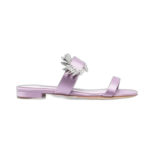 Crystal Embellished Flat Mules