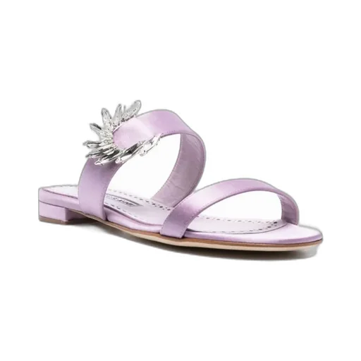 Crystal Embellished Flat Mules