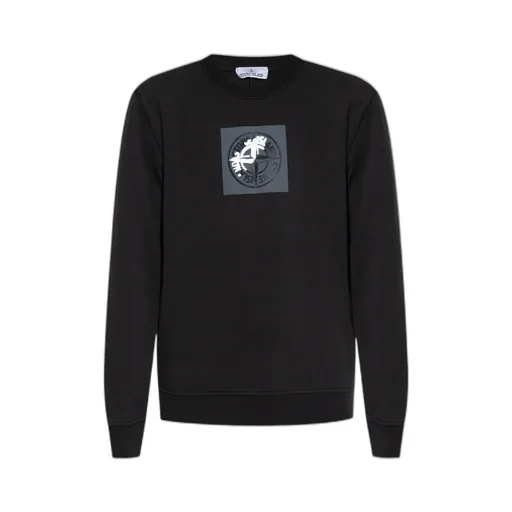 Stone Island Logo Printed Crewneck Sweatshirt