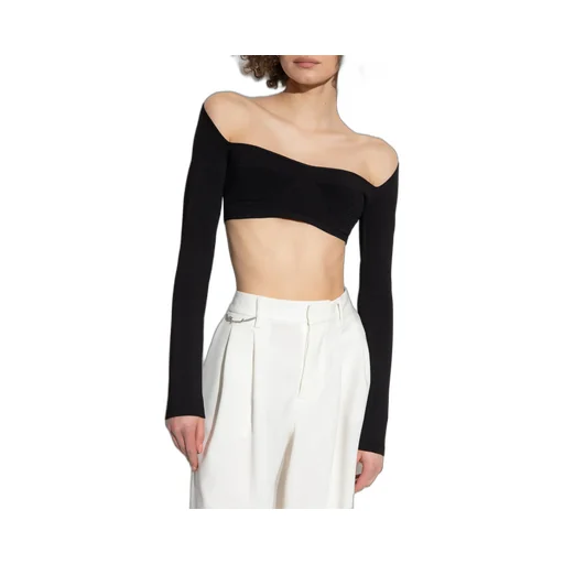 Dsquared2 Cropped Square-Neck Knitted Top