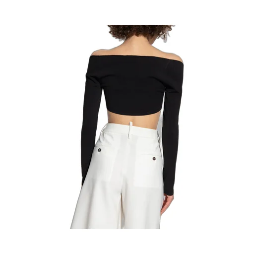 Dsquared2 Cropped Square-Neck Knitted Top