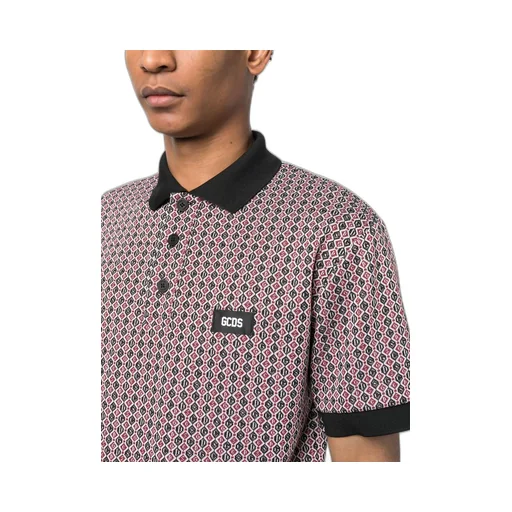 Logo-Patch Jacquard Polo Shirt