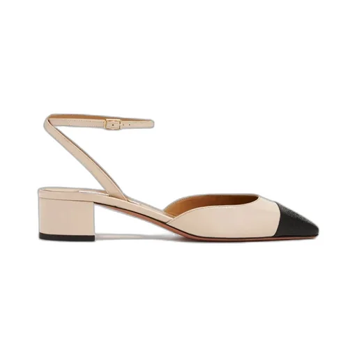 Two-Tone Thick Heel Shoes