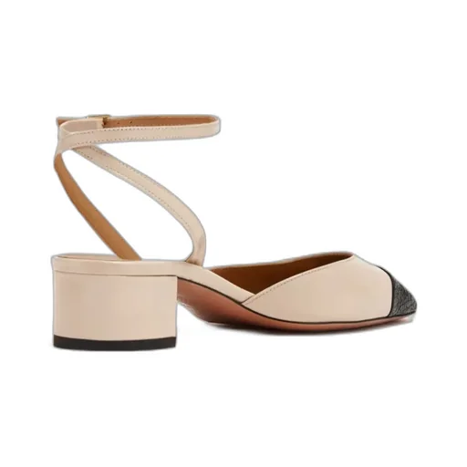 Two-Tone Thick Heel Shoes