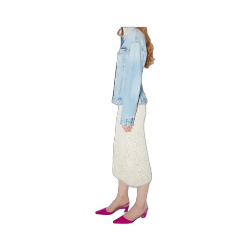 Hourglass-Silhouette Cotton Denim Jacket