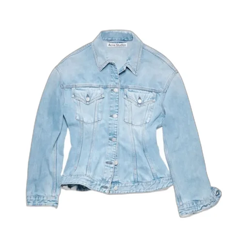 Hourglass-Silhouette Cotton Denim Jacket