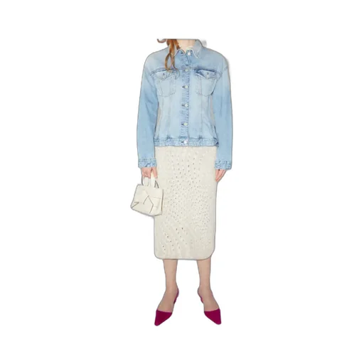 Hourglass-Silhouette Cotton Denim Jacket