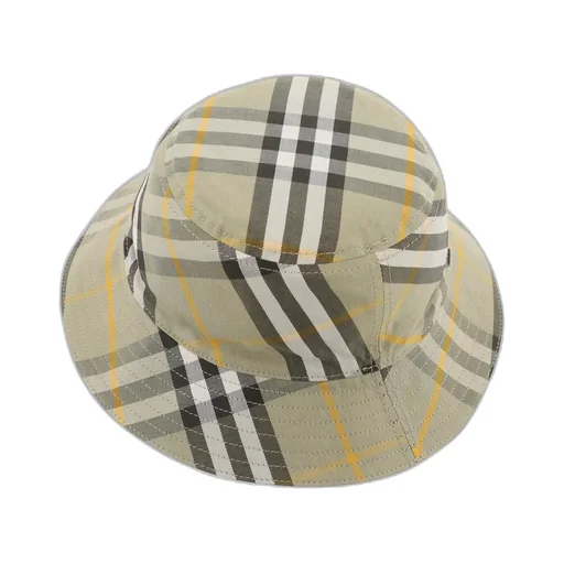 Burberry Logo Embroidered Checked Reversible Bucket Hat