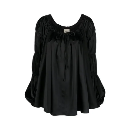 Khaite Lenny Scoop-Neck Tie Fastened Blouse