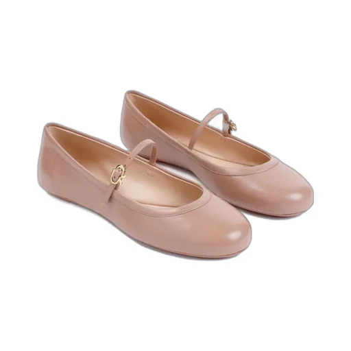 Gianvito Rossi Carla Buckle-Strap Ballerina Shoes