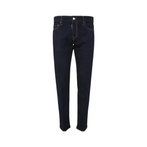 Dsquared2 Logo Patch Straight Leg Jeans