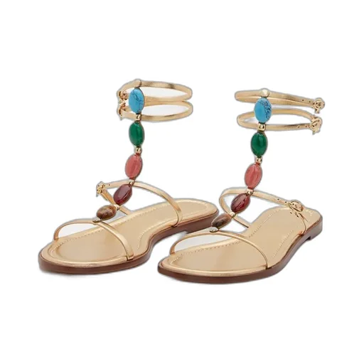 Gianvito Rossi Shanti Embellished Flat Sandals