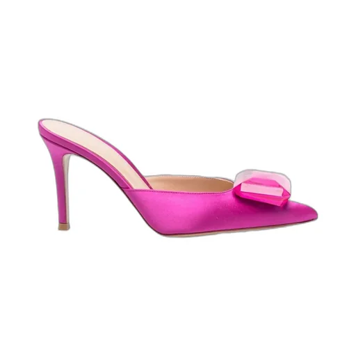 90Mm Crystal-Detail Satin Pumps