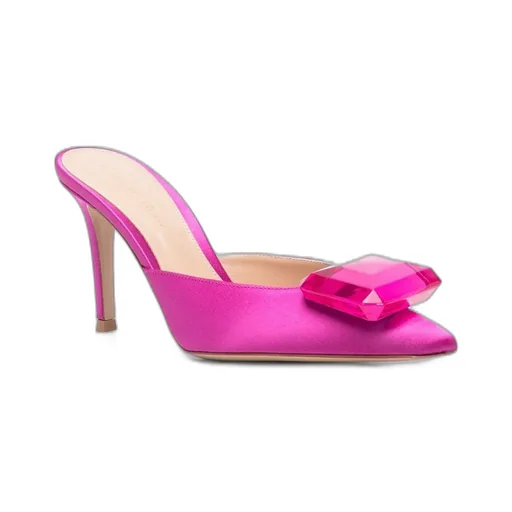 90Mm Crystal-Detail Satin Pumps