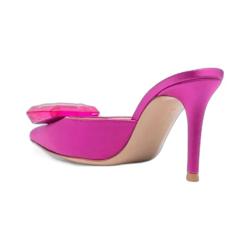 90Mm Crystal-Detail Satin Pumps