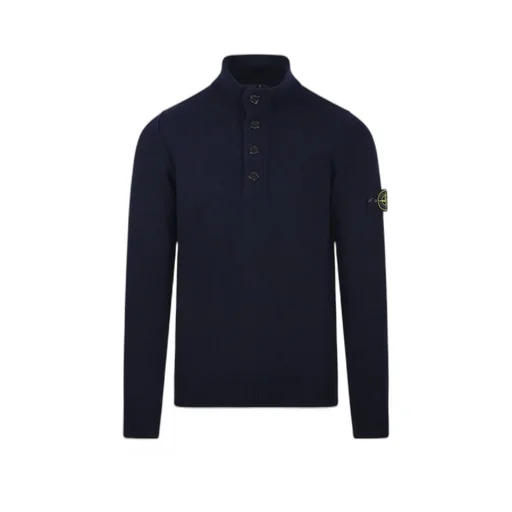 Stone Island Buttoned High Neck Sweater