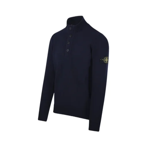 Stone Island Buttoned High Neck Sweater