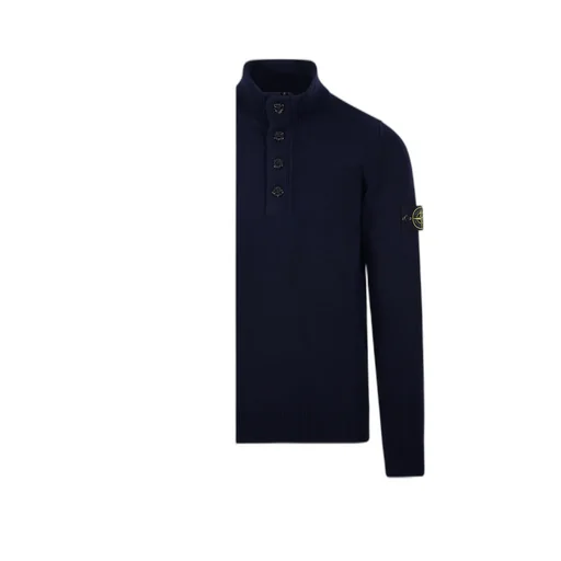 Stone Island Buttoned High Neck Sweater