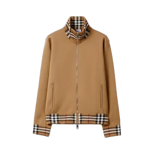 Burberry Vintage Check-Trim Zip-Up Track Jacket