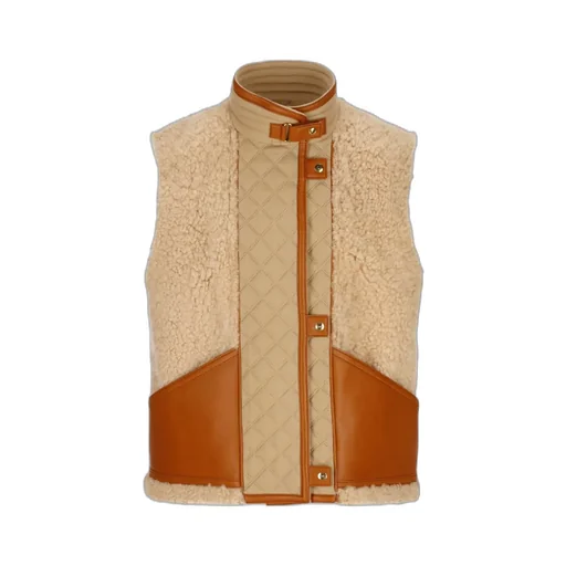 High-Neck Splicing Vest