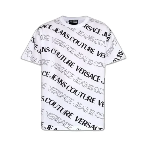 Versace Jeans Couture Allover Logo Printed Crewneck T-Shirt