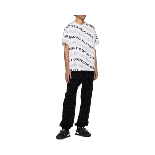 Versace Jeans Couture Allover Logo Printed Crewneck T-Shirt