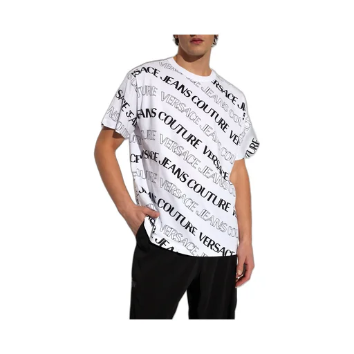 Versace Jeans Couture Allover Logo Printed Crewneck T-Shirt