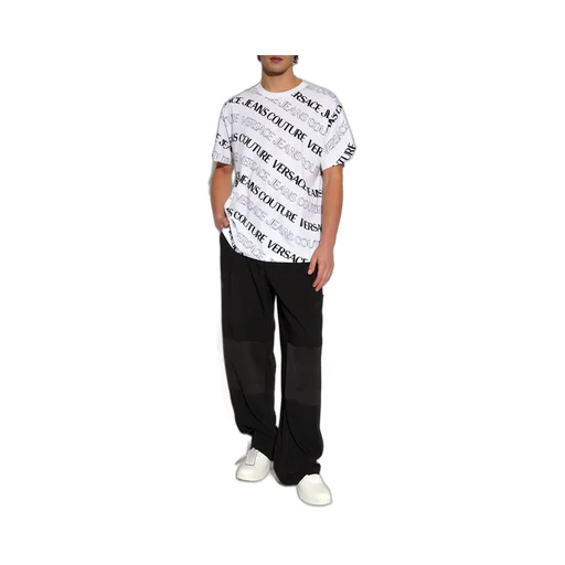 Versace Jeans Couture Allover Logo Printed Crewneck T-Shirt
