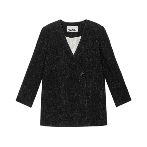 Ganni V-Neck Boxy Blazer