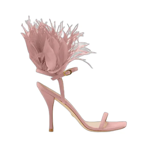 Feather High-Heeled Sandals