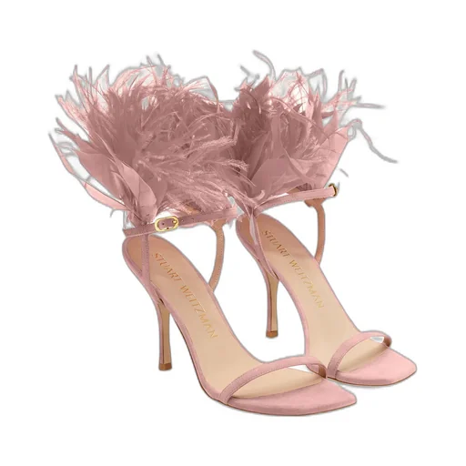 Feather High-Heeled Sandals