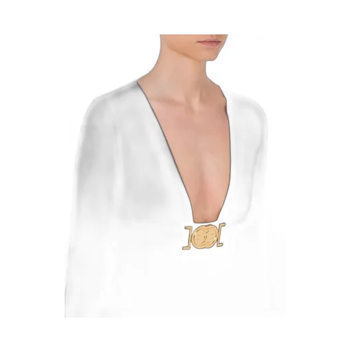 Moschino Smiley Buckled V-Neck Dress