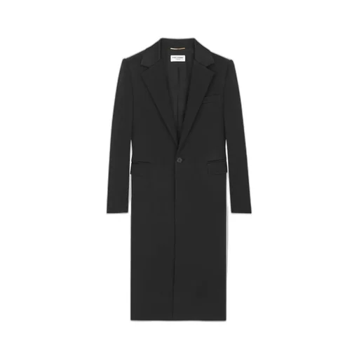 Single-Breasted Coat In Crepe Satin