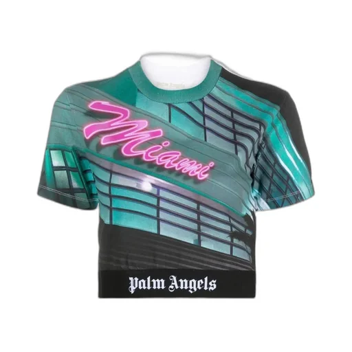 Miami Print Crop T-Shirt
