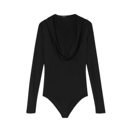 Cowl-Neck Long-Sleeved Bodysuit