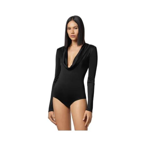 Cowl-Neck Long-Sleeved Bodysuit