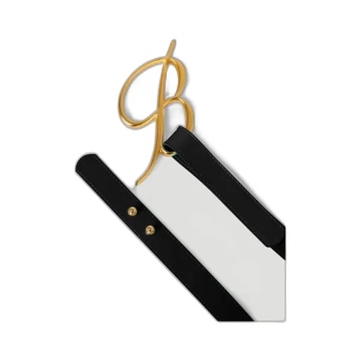 Blumarine Logo Plaque Patent Belt