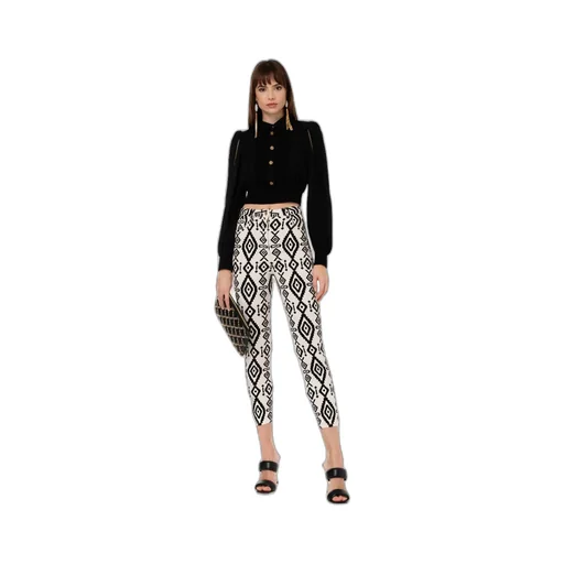 Elisabetta Franchi Puff-Sleeved Cropped Blouse