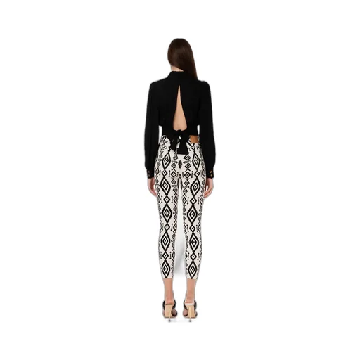 Elisabetta Franchi Puff-Sleeved Cropped Blouse