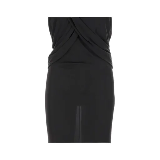 Saint Laurent Open-Back Draped Hooded Dress