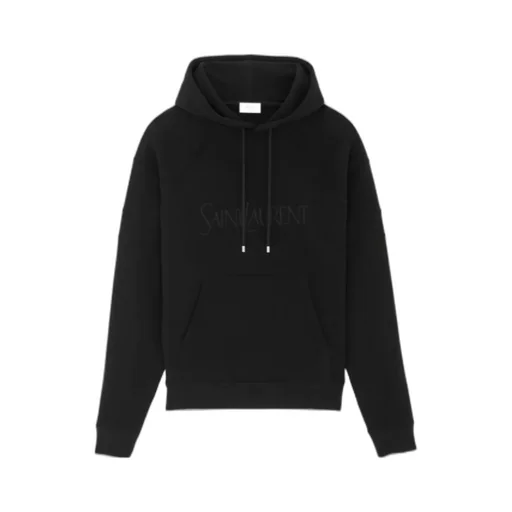 Saint Laurent Logo Detailed Drawstring Hoodie