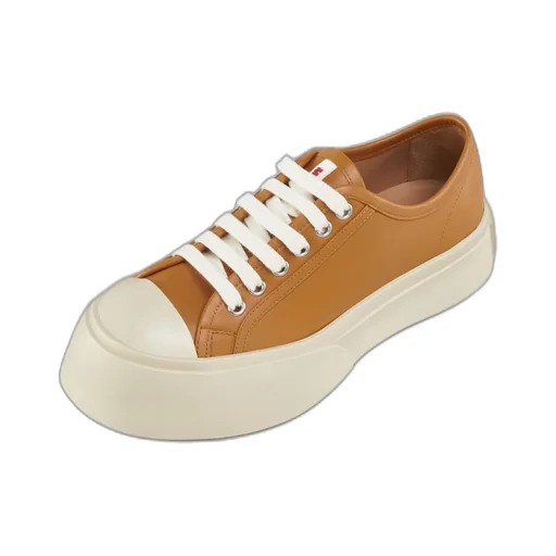 Brown Nappa Leather Pablo Lace-Up Sneaker