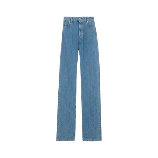 Burberry High-Waist Straight-Leg Logo Patch Jeans