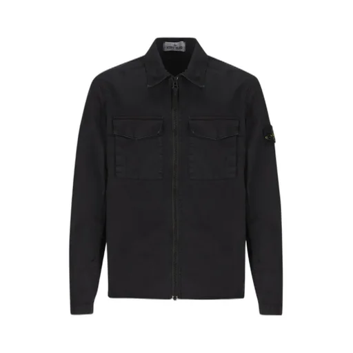 Logo-Patch Sleeve Shirt Jacket