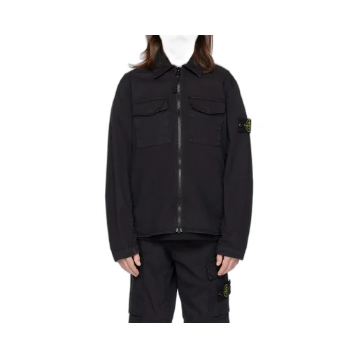 Logo-Patch Sleeve Shirt Jacket
