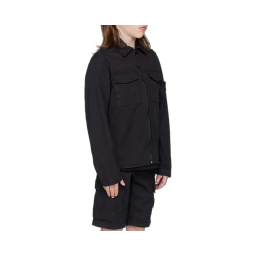 Logo-Patch Sleeve Shirt Jacket